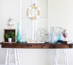 10 pottery barn inspired diy rustic home decor ideas, Pottery Barn Knockoff Sawhorse Table