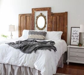 20 affordable ways to turn your bedroom into a space you can relax in, Use old doors to make a dramatic headboard