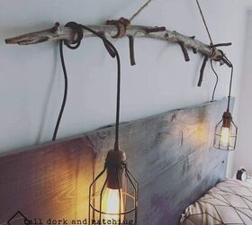 20 affordable ways to turn your bedroom into a space you can relax in, Add a gentle glow with a tree branch light fixture