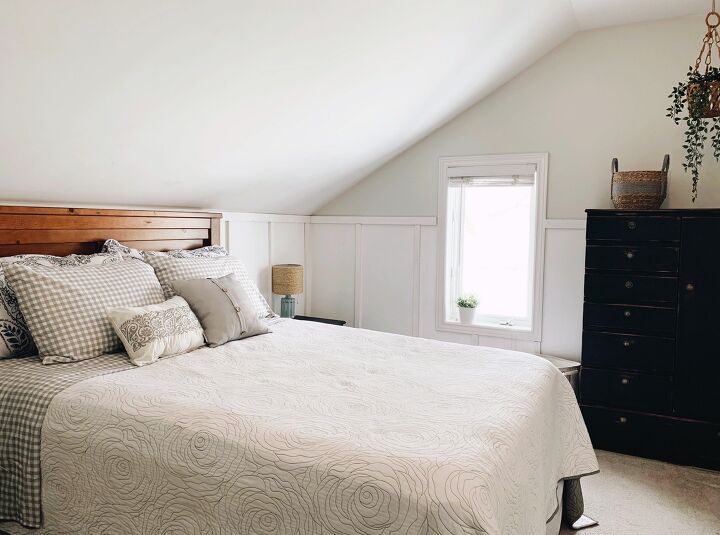20 affordable ways to turn your bedroom into a space you can relax in, Add board and batten to the perimeter of the room