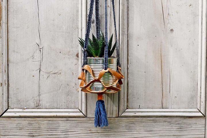 how to make easy upcycled fabric hanging planters