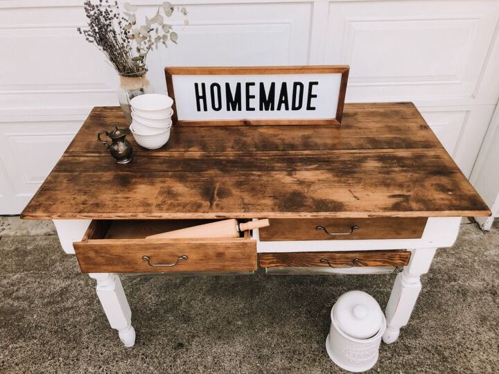 1800s bakers table makeover