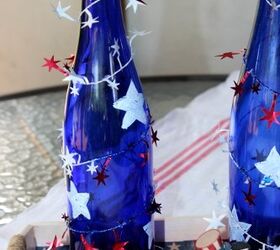 s 10 diy budget friendly july 4th party decor ideas, 4th of July Wine Bottle Centerpiece