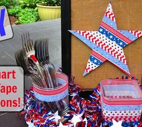 s 10 diy budget friendly july 4th party decor ideas, Washi Tape Fourth of July Cutlery Holders