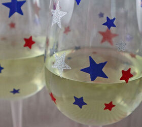 s 10 diy budget friendly july 4th party decor ideas, Patriotic Dollar Store Wine Glasses