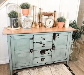 18 gorgeous ways to add tons of color to your old furniture, Entryway Table Makeover With Sweet Pickins Milk Paint