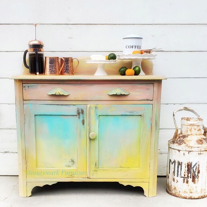 18 gorgeous ways to add tons of color to your old furniture, Blended Paint Technique