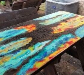 18 gorgeous ways to add tons of color to your old furniture, A Picnic Table Revival