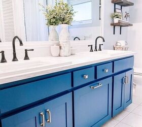 18 gorgeous ways to add tons of color to your old furniture, Added Shaker Trim and Color to Flat Panel Cabinets