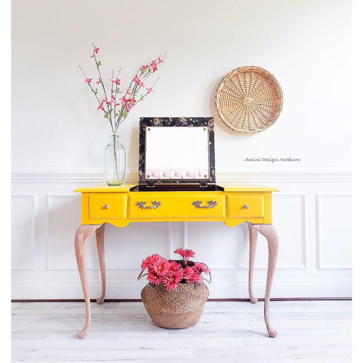 18 gorgeous ways to add tons of color to your old furniture, Vintage Vanity Makeover