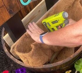 how to fill a whiskey barrel with flowers level up