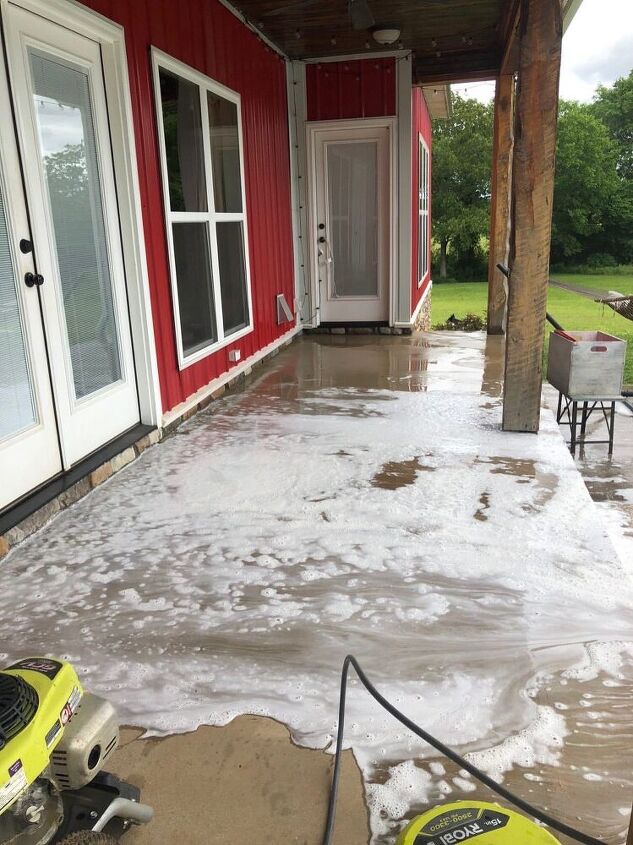 porch refresh acid stained concrete