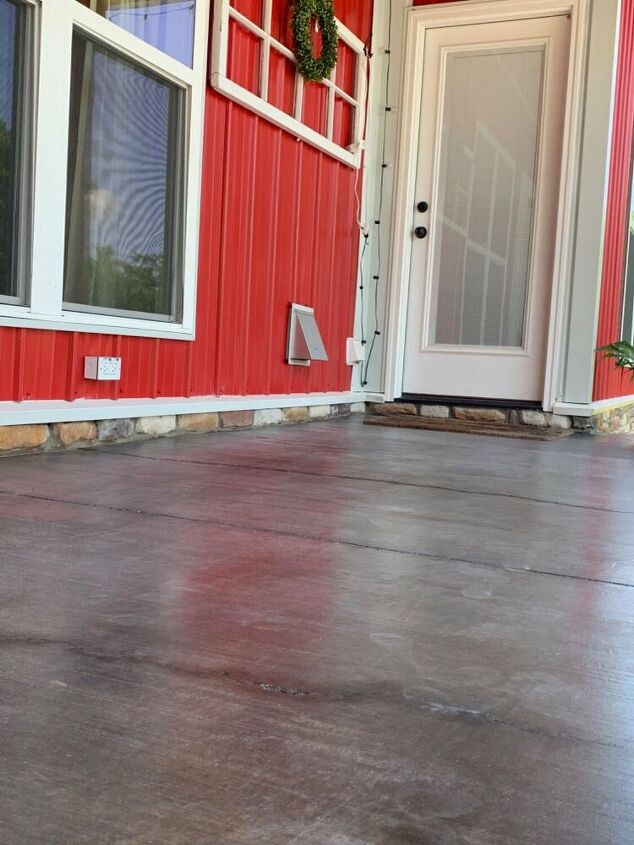 porch refresh acid stained concrete