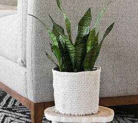 23 awesome indoor planter ideas that ll feed your plant addiction, Recycle Old Plastic Planters Into FAUX POTTER