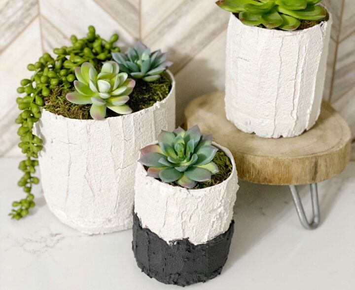 23 awesome indoor planter ideas that ll feed your plant addiction, Faux Concrete Planters