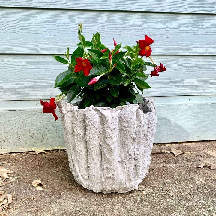 23 awesome indoor planter ideas that ll feed your plant addiction, Fabric Draped Cement Flower Pot with Video