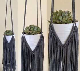 beginners modern macrame plant hanger with fringe for a fun boho vibe