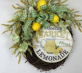 s 12 summer wreaths that will make your front door look so cute, Lemonade Wreath