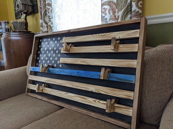how to make a diy wooden american flag for your heroes, DIY wooden flag with wall hangers