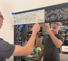 take a mirror from basic to unique with a bone inlay stencil technique, Add More Paint