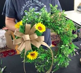 burlap sunflower wreath, DIY Sunflower Wreath