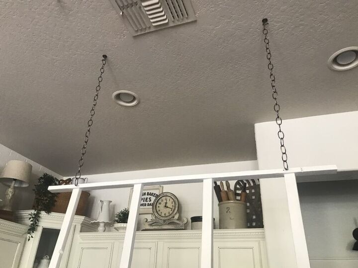 super easy diy ladder pot rack for under 40