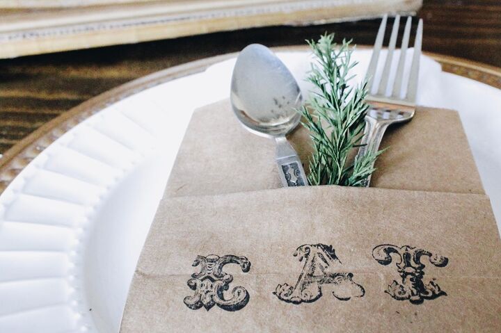 s we are thankful for these beautiful thankgiving diy tablescapes ideas, Paper Bag Easy DIY Silverware Pocket