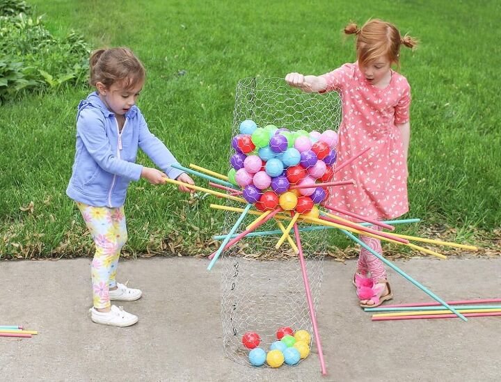 s 9 fun diys that ll keep the kids active during summer vacation, Make a life size Kerplunk yard game