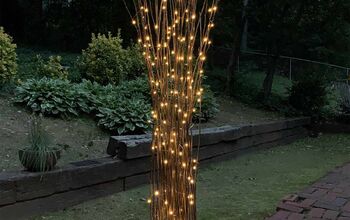 DIY Twig Lights Stand In A Floating Concrete Base