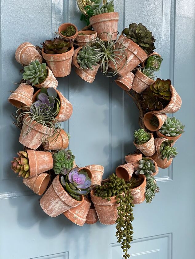12 gorgeous budget friendly fall wreath ideas for front door, How to Make a Flower Pot Wreath
