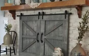 Hubby Made Removable Barn Doors for Our Fireplace