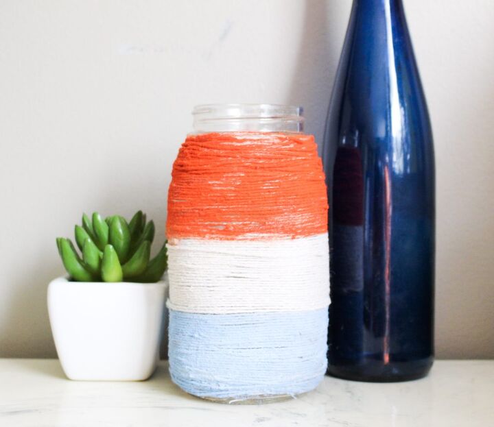 20 pretty things you can make with a glass jar this week, Twine patriotic mason jar