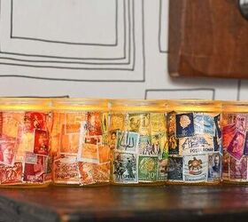 20 pretty things you can make with a glass jar this week, Postage stamp tealights