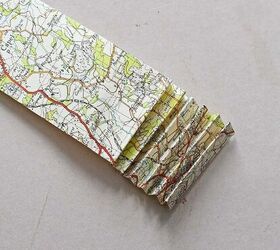 upcycled road map door decoration