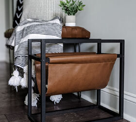 s 14 beautiful pieces of furniture you can make for 50 or much less, DIY Leather Magazine Holder
