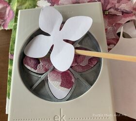 decoupage napkin flowers on glass container