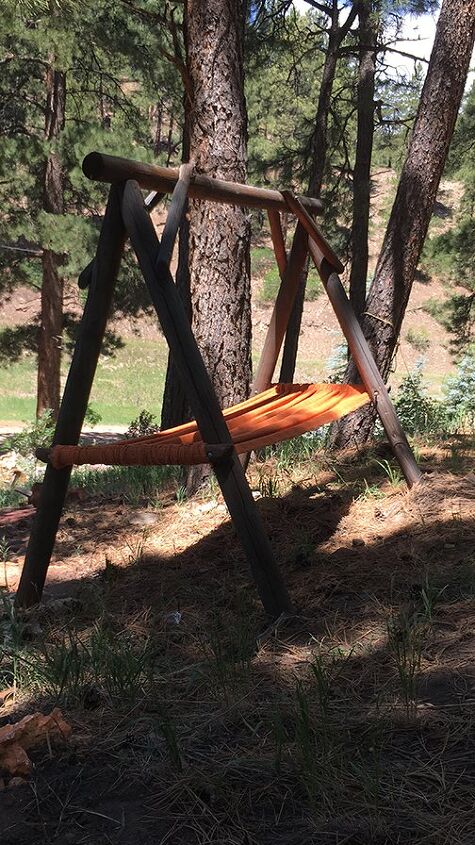 porch swing takes a new life as a hammock