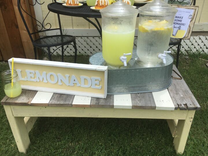 placa de madeira de sucata para uma barraca de limonada ou festa