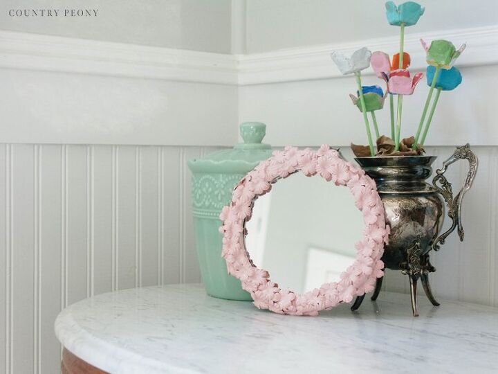 espejo de flores de la tienda del dlar diy