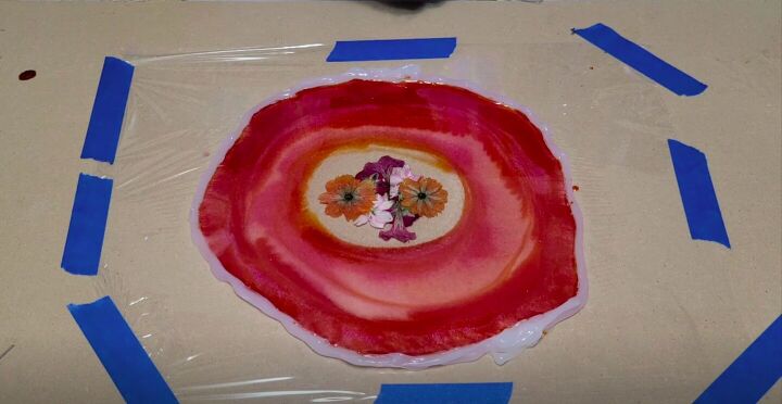 learn how to create a bowl made entirely of resin, Add Flowers