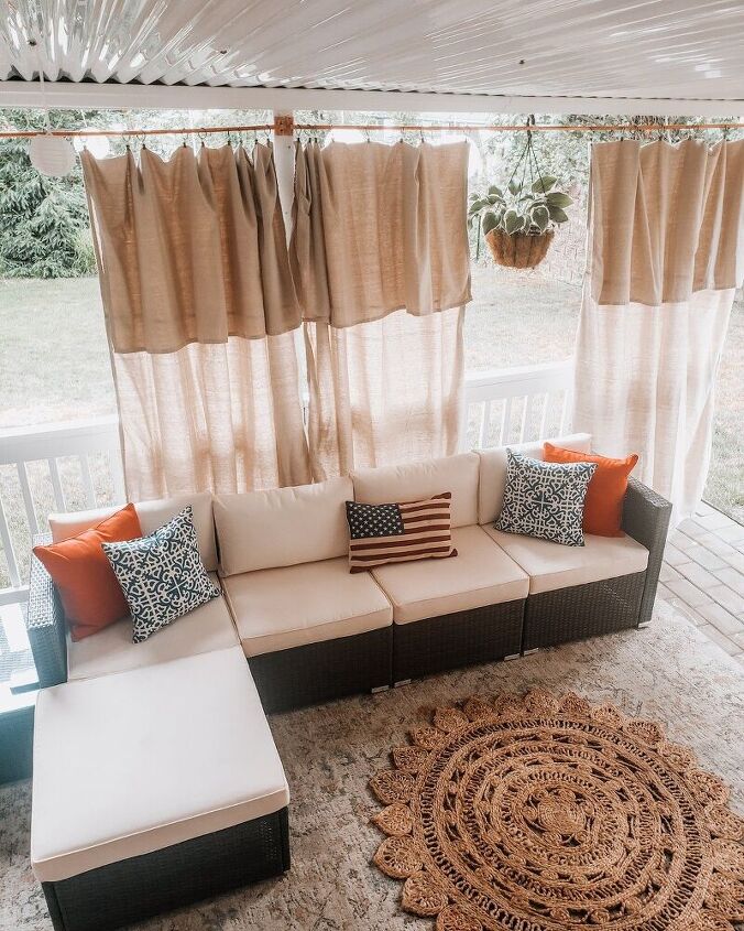 how i turned drop cloths into stunning outdoor curtains
