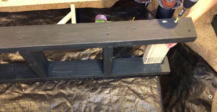 create a cheap diy pergola with an old bunk bed ladder, Screw in Place