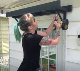 create a cheap diy pergola with an old bunk bed ladder, Install the Pergola