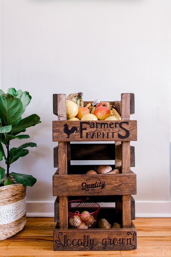 10 surprising storage solutions that will declutter your life, DIY Wooden Produce Storage Rack