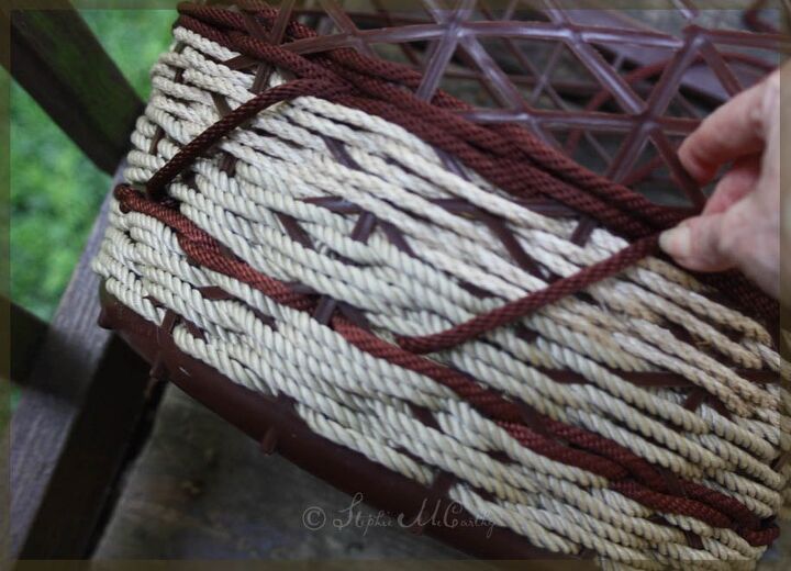 cesta impermeable fcil de hacer con mimbre manualidad de jardn diy