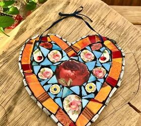 love heart art for your home from broken crockery, Picasiette heart wall art