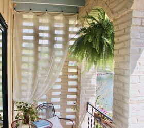how to hang outdoor sheer curtains and they stay put in the wind