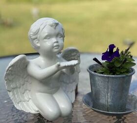 how to spray paint ceramic to upcycle garden statues more