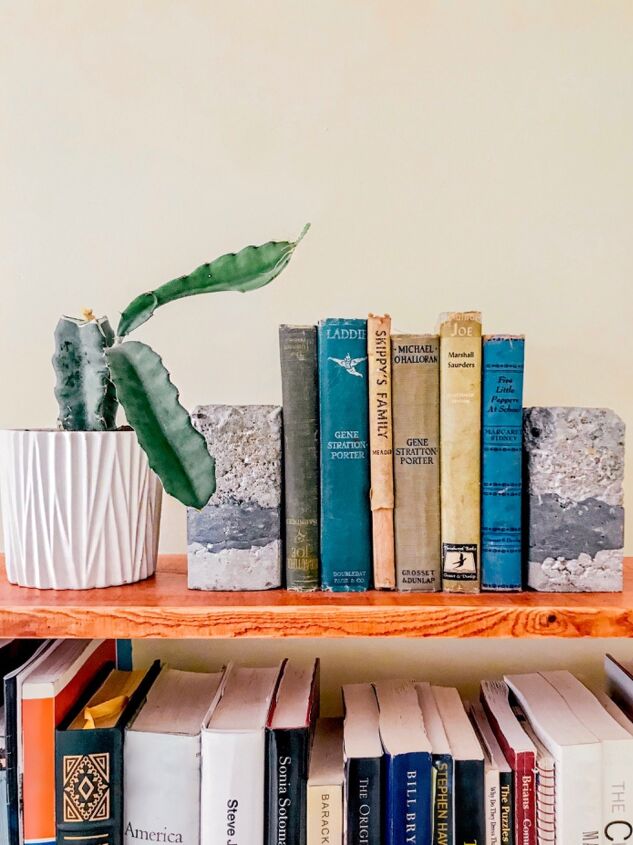 s 10 cool things you can make this week with a bag of concrete, DIY 2 Concrete Bookends