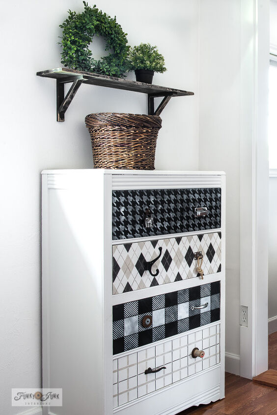 s give your old furniture a stylish upgrade with these 10 ideas, Stencil patterns onto drawers